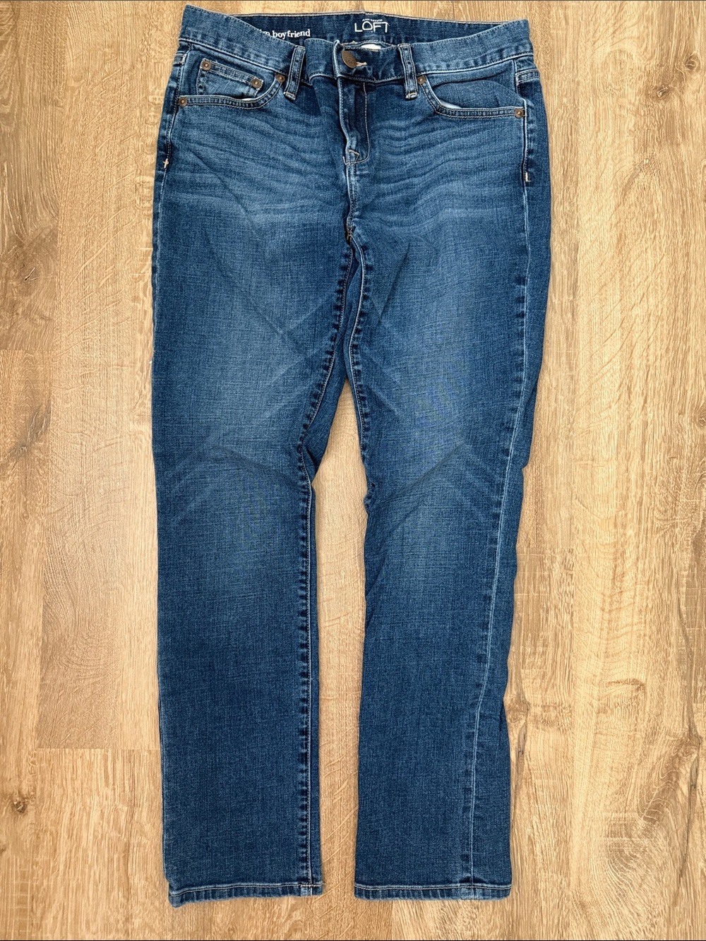 LOFT Women’s Medium Blue Slim Straight Boyfriend Jeans